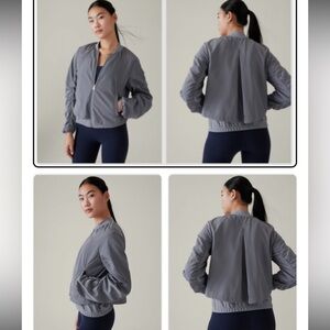 Athleta wayfarer bomber jacket coastline blue size small